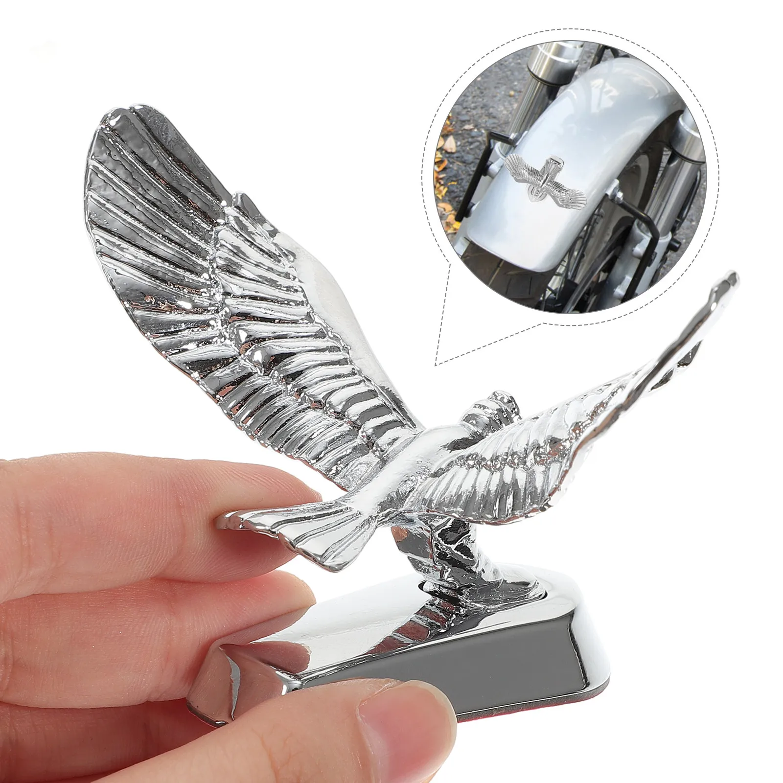 

1 шт. Декоративный значок-орнамент для мотоцикла, на передний капот, в виде орла, из цинкового сплава, с металлическим блеском, простая установка, универсальная совместимость