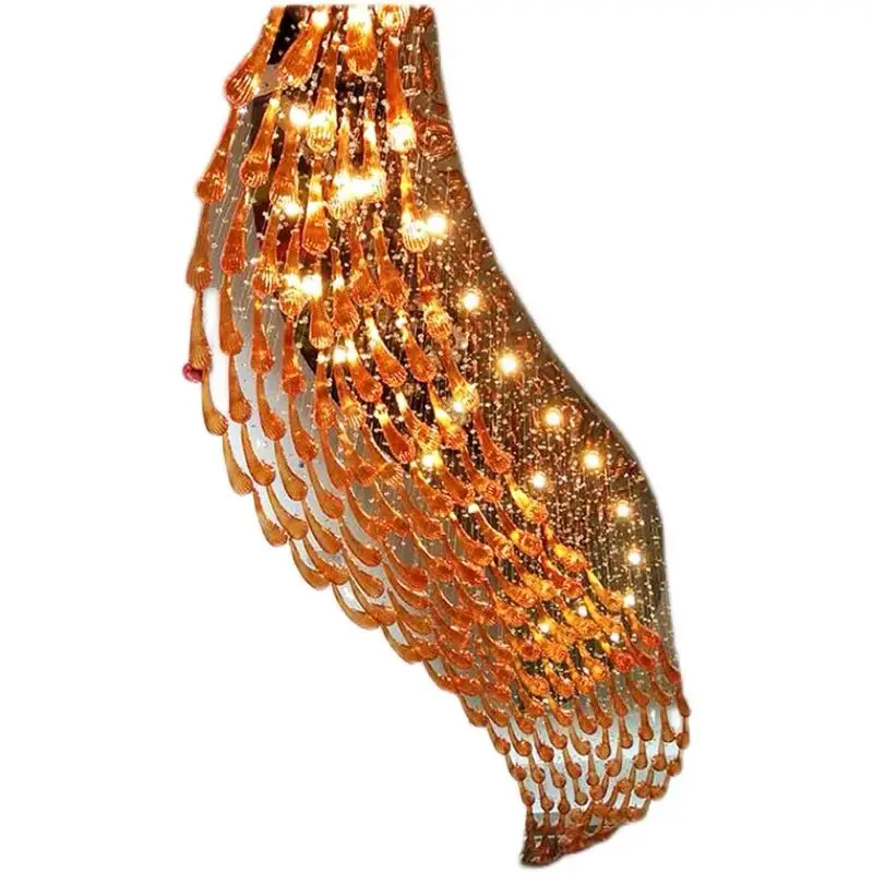 Hotel Lobby Chandelier Banquet Halls Villas Offices Pendant Lights Custom Led Light Fixture Fish Shaped Modern Chandeliers