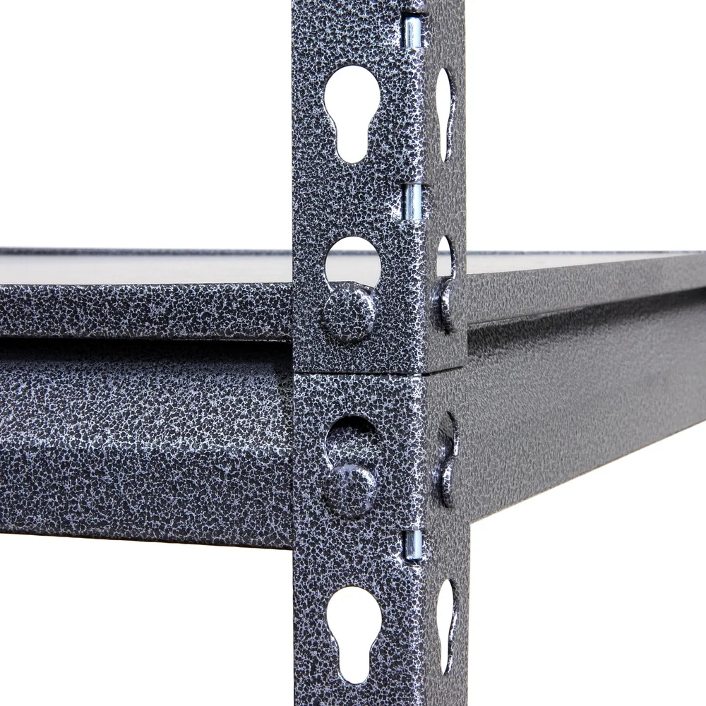 6-Shelf Boltless Storage Rack Adjustable Wood Deck Heavy Duty Steel Frame 600lbs Per Shelf Freestanding Garage Workbench