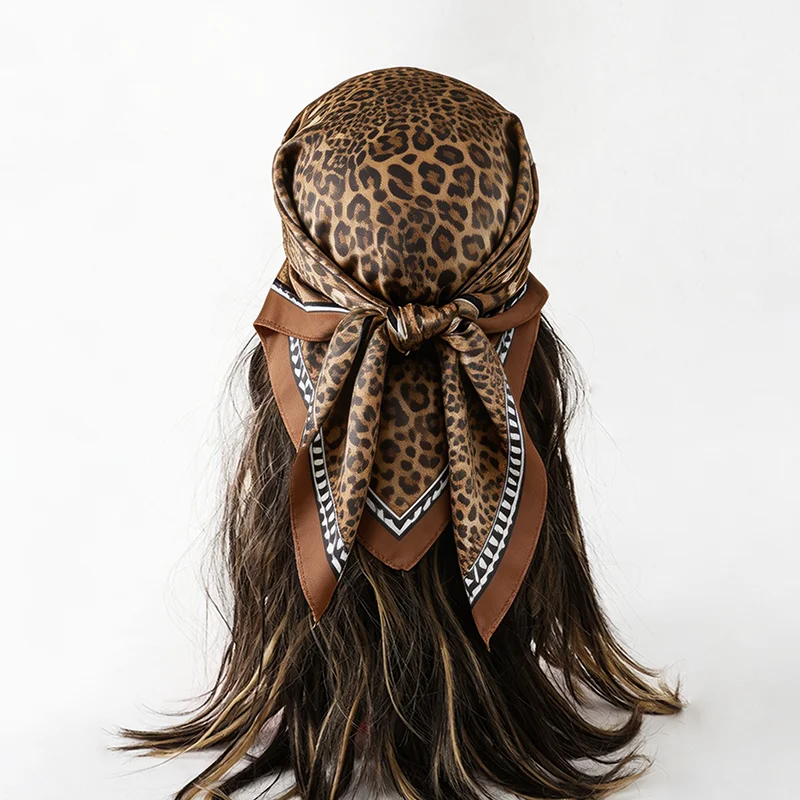 

Luxury Scarf Turban Hijab Fashion Square Female Wraps Bandana Headscarf Neckerchief Print Handkerchief Shawl Windproof Headband