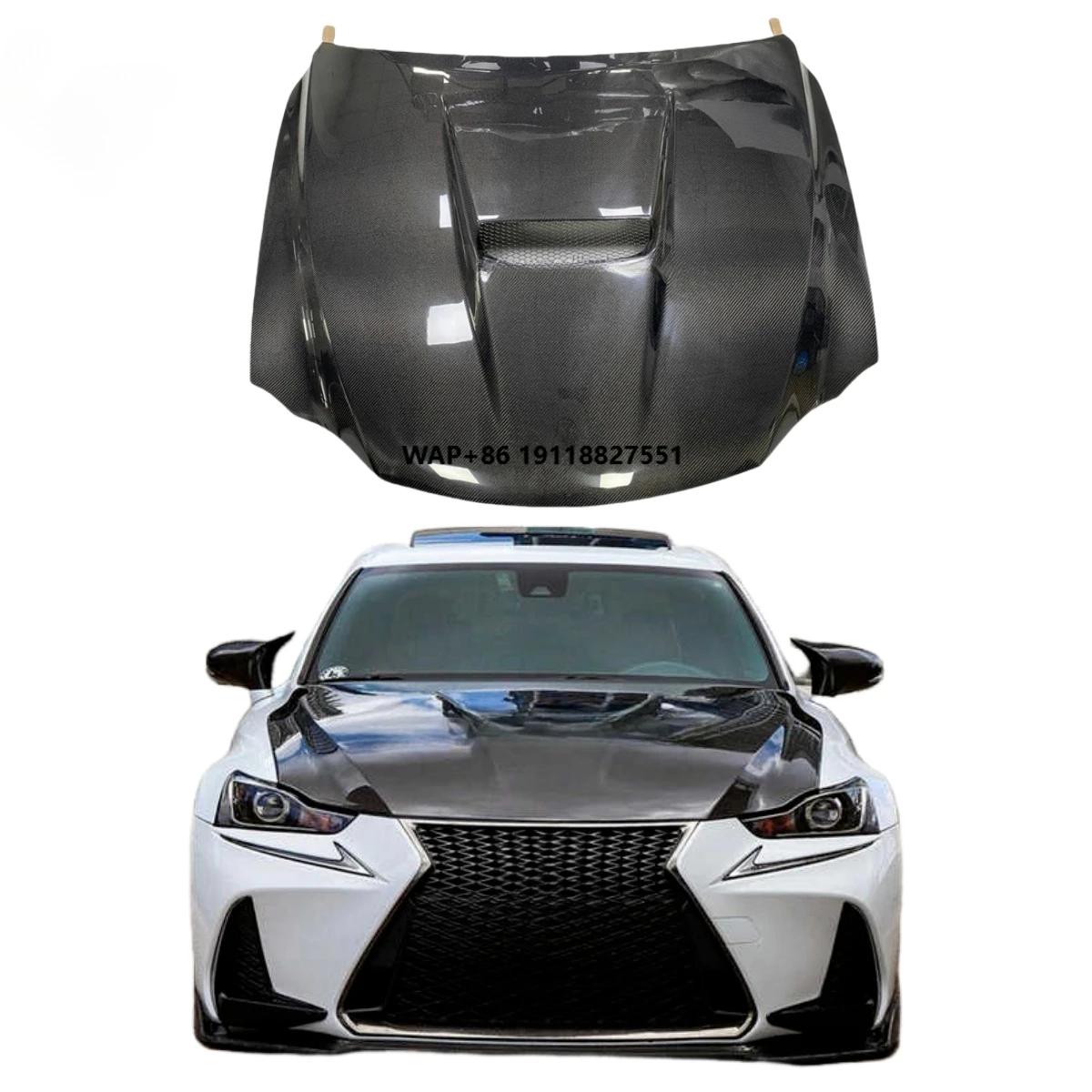 

For RCF Style Carbon Fiber Engine Hood IS200t IS250 IS300 IS350 Upgrade High Quality Kit Easy to Install2013-2019