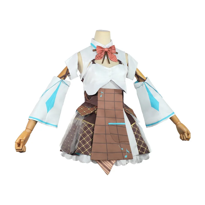 Disfraz de Anime colorido para escenario Miku Cosplay Sunshine falda de uniforme de vacaciones, traje completo, vestido de princesa para niña linda