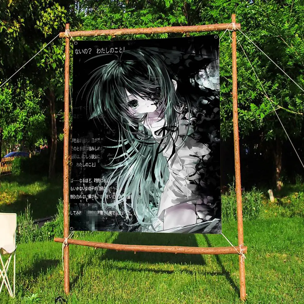 S-Saya No Uta The Song Of Saya Anime Chart Flag For Living Room Home Dorm Decor Art Home Decor Banner