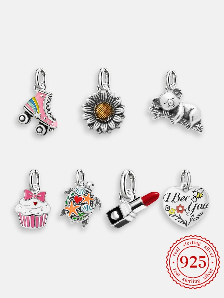 

Стерлингового Серебра 925, винтажные подвески JamesAvery, черепаха, коала, торт, подвески, бусины, подходят для оригинального браслета, ожерелья, ювелирные изделия своими руками