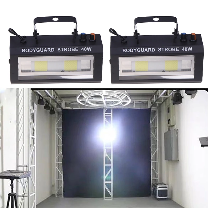 40W White Strobe Light Disco Dj Sound Party Lights Flash Stroboscope Speed Adjustable Stage Lighting For Club Holiday Home Party