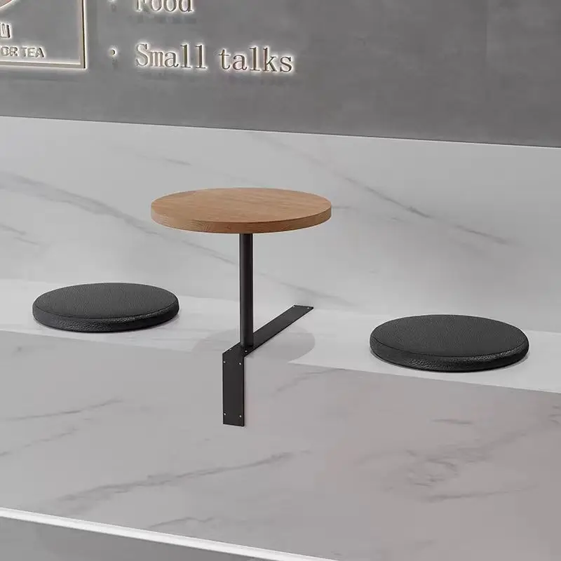 

Dessert shop wall mounted round table coffee shop card seat small table hanging milk tea shop small round tables