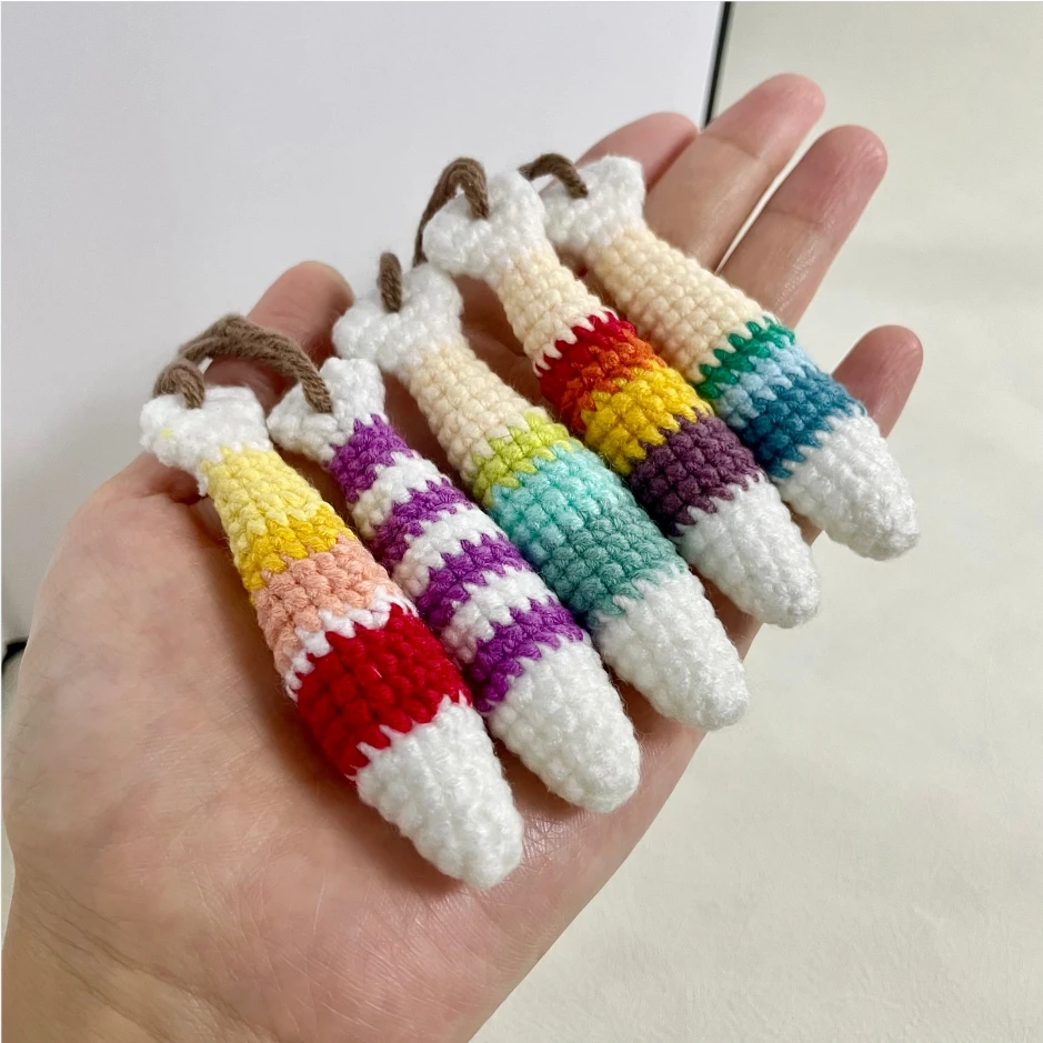 Knitted Color Fish Art Pendant Bag Hanging Ornament Handmade key Chain Car Interior Decoration Room Decor Gift Miniature macrame