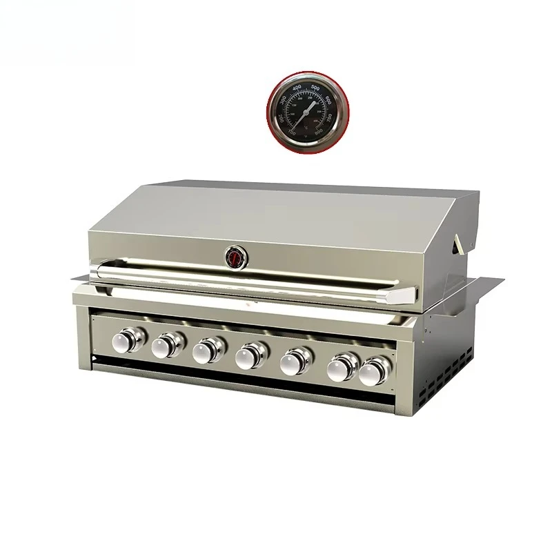 

7-конфорка из нержавеющей стали 304, встроенный газовый гриль для барбекю