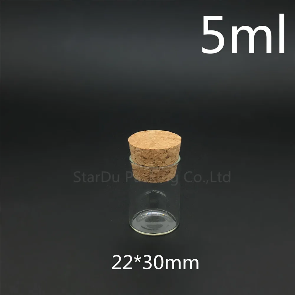 Free Shipping 1000pcs/lot 5ml 22*30mm Wishing Glass Bottle With Cork ,High-quality 5cc Glass Vials Display Bottle Wholesale