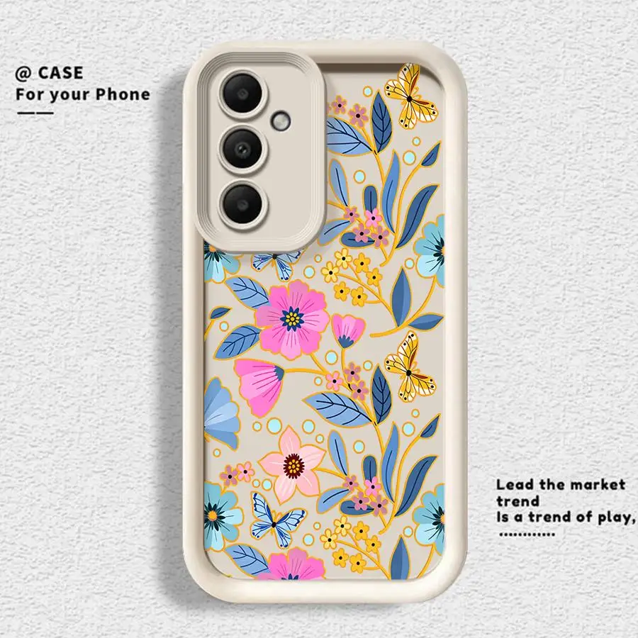 Cartoon Flower Phone Cover Case for Samsung Galaxy A53 A54 A56 A35 A36 A51 A73 A26 A32 A34 A71 A72 A15 A16 A23 A12 A13 