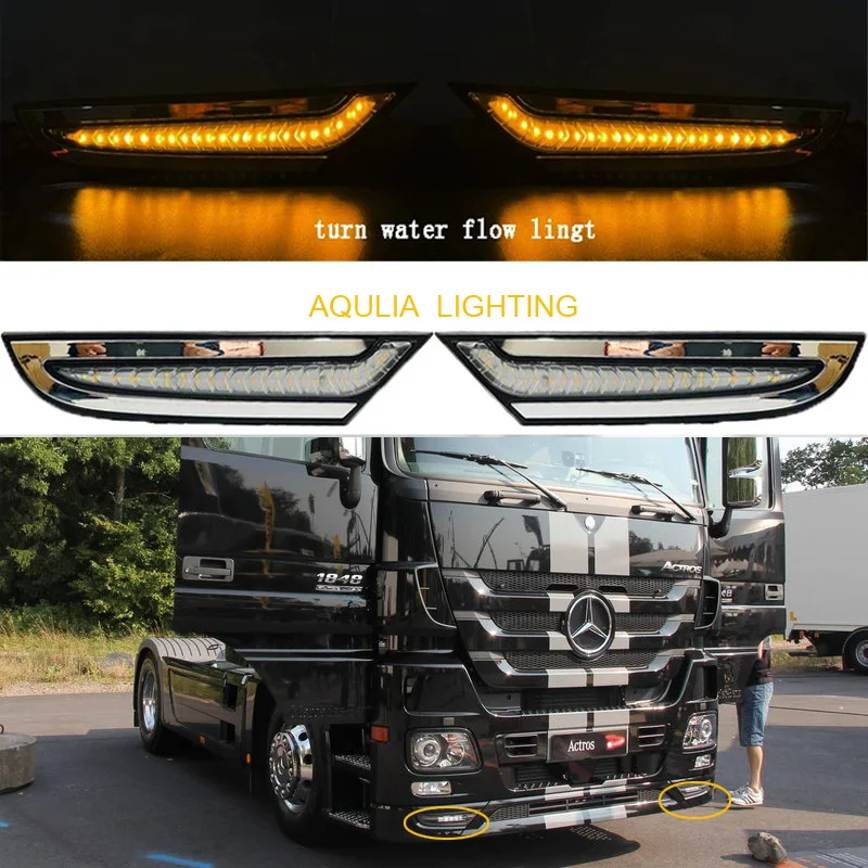 

Дневные ходовые огни Ambe, 2 шт., 24 В, белые, подходят для BENZ Truck Actros MP3, дневное освещение бампера