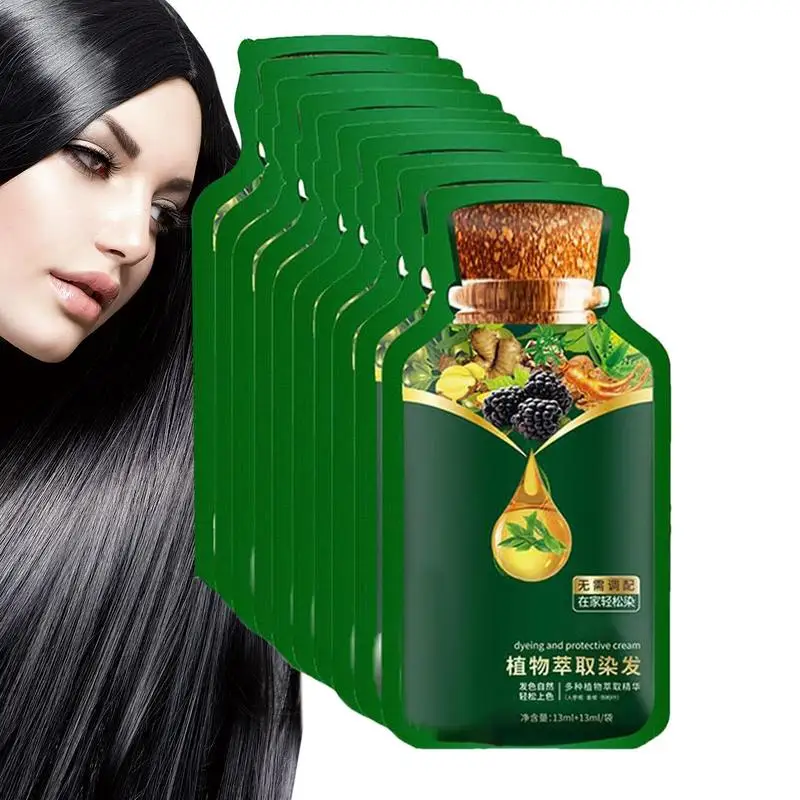 Natural Herbal Hair Dye Shampoo hair coloring shampoo Non-irritating Repairs Gray White Hair Care Products Women Men