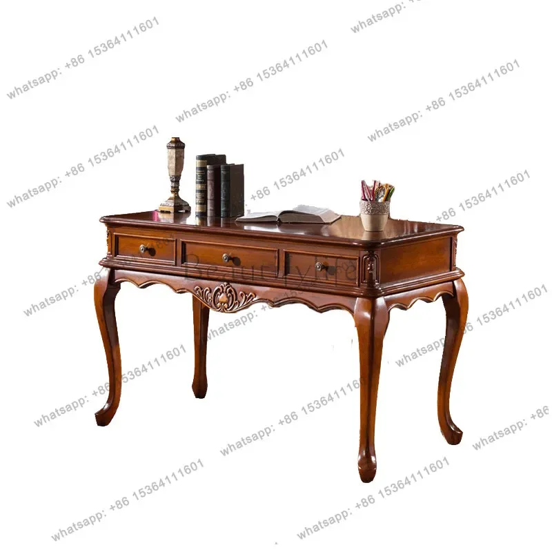 

American all solid wood desk retro computer desk home