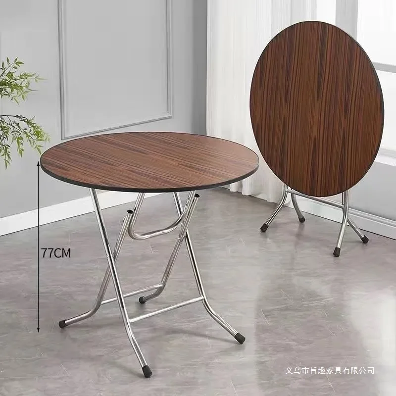 Folding stall table dining table household simple foldable small apartment rental house simple round outdoor dining table