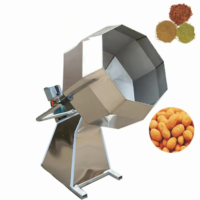 Octagonal Peanut Flavoring Coating Machine Fried Food Potato Chips Snacks Seasoning Machine Pet Food Fish Feed Mixing Machine