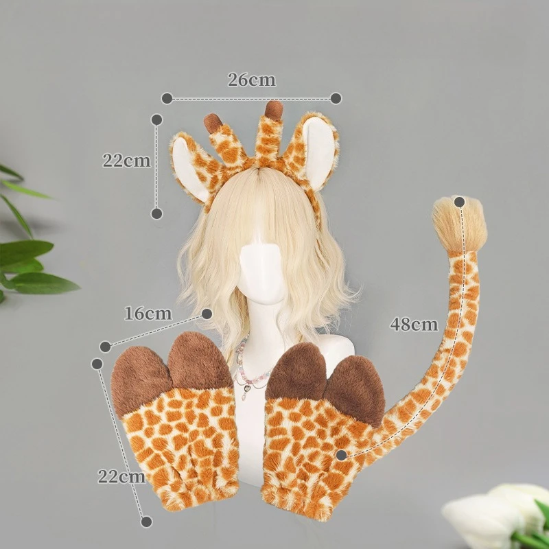 Halloween Deer Costume Set Hooves Tail Headband Animal Accessory for Woman Man Cosplay Reindeer Dress up Party - view 2
