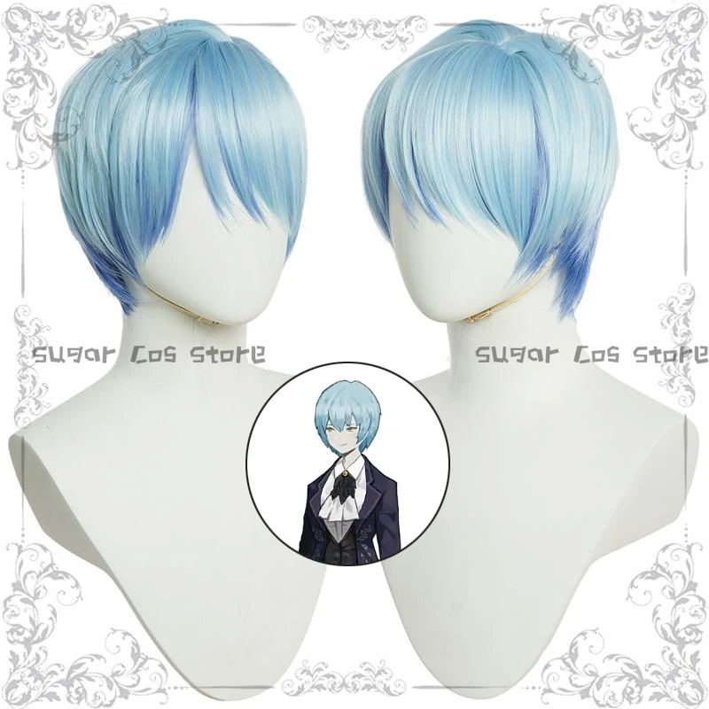 

Аниме-игра Библиотека Руины Анжела, парик для косплея, синие короткие синтетические термостойкие волосы, Хэллоуин, карнавал, реквизит для ролевых игр, вечеринки