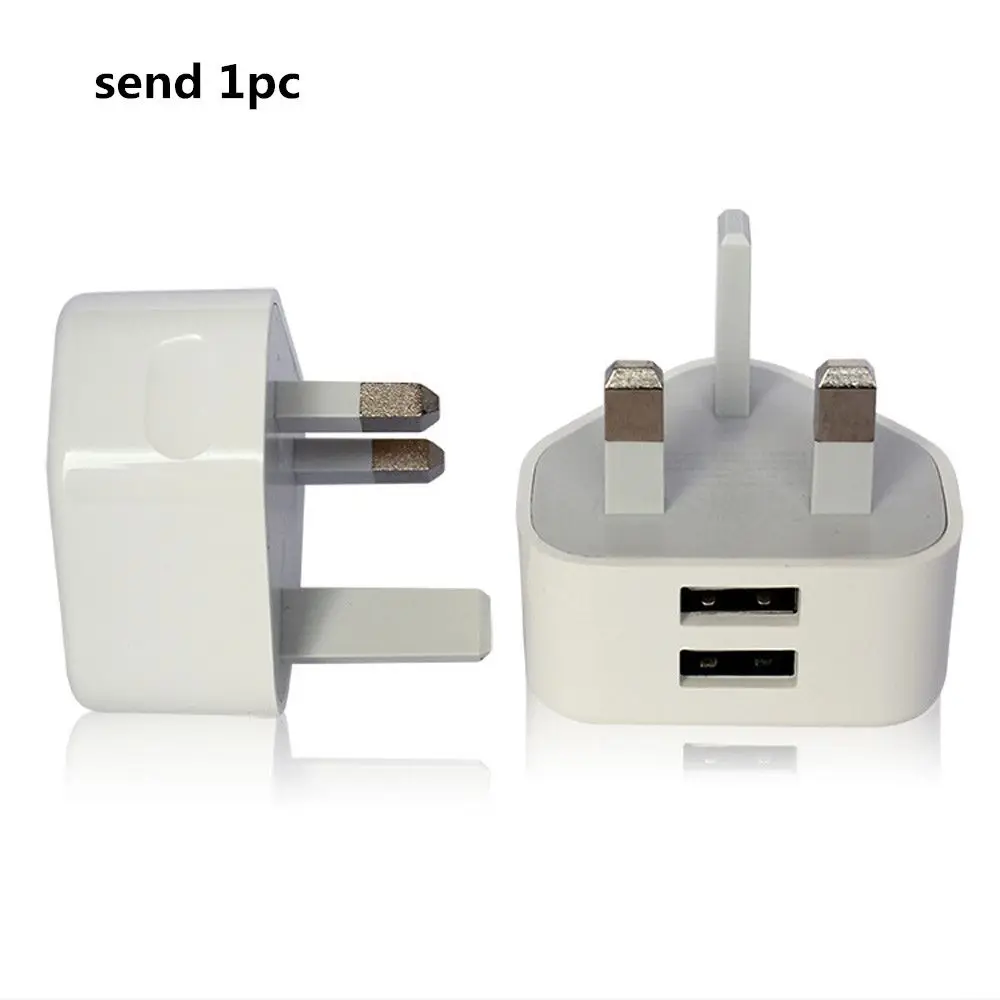 5V 2.1A  Dual USB Port Fast Charger UK 2 USB Ports Wall Plug Adapter 3 Pin for Tablet Mobile