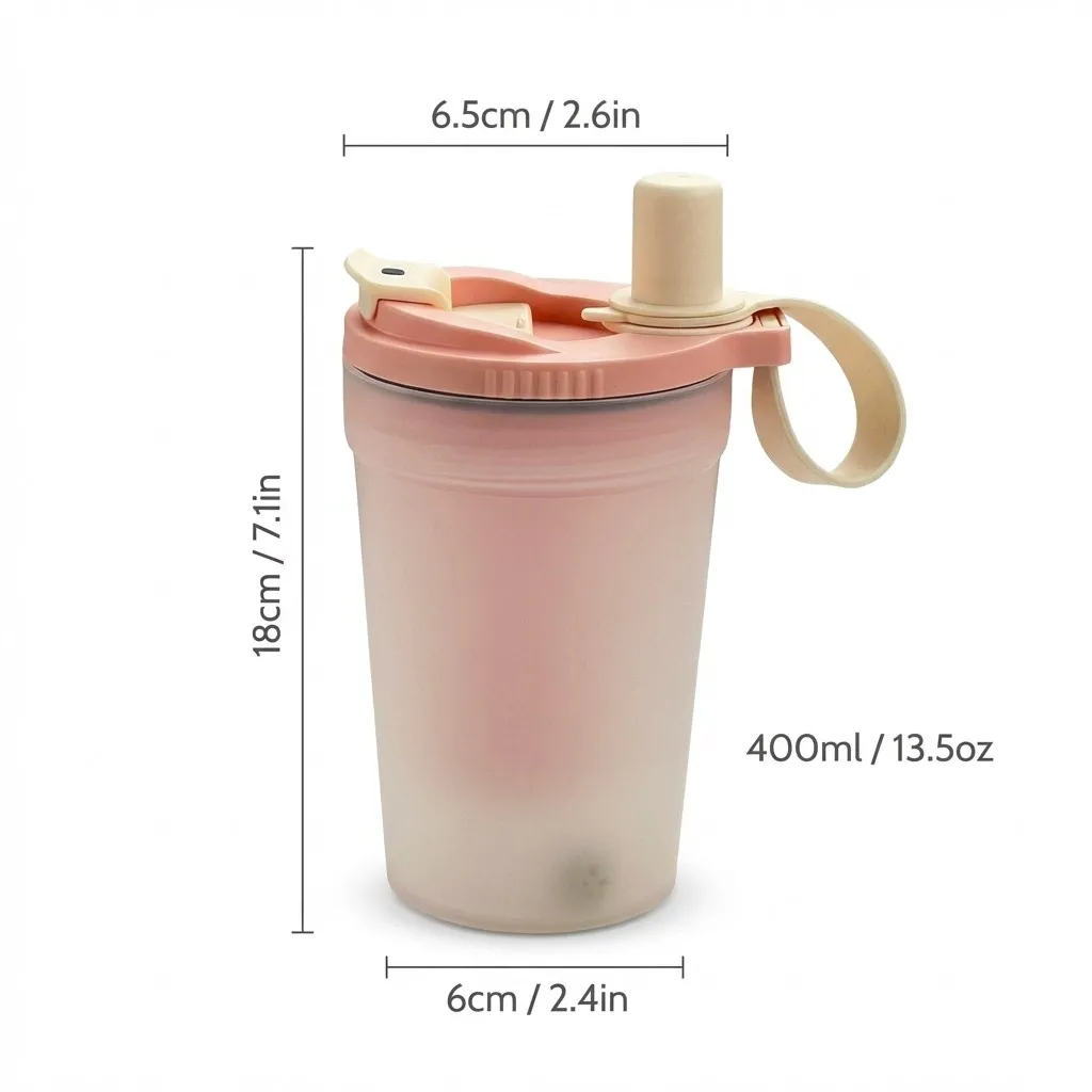 Lekvrije rietjesbeker, transparante plastic waterfles, beker voor kinderen en studenten, draagbare beker voor koude en warme dranken met zeefje
