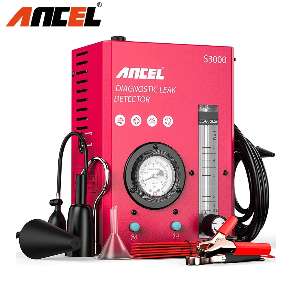 ANCEL S3000 Car Smoke Leak Detector With Air Pump 12V EVAP Diagnostic Tool Vacuum Tester Fuel Pipe Leakage Locator for Motocycle