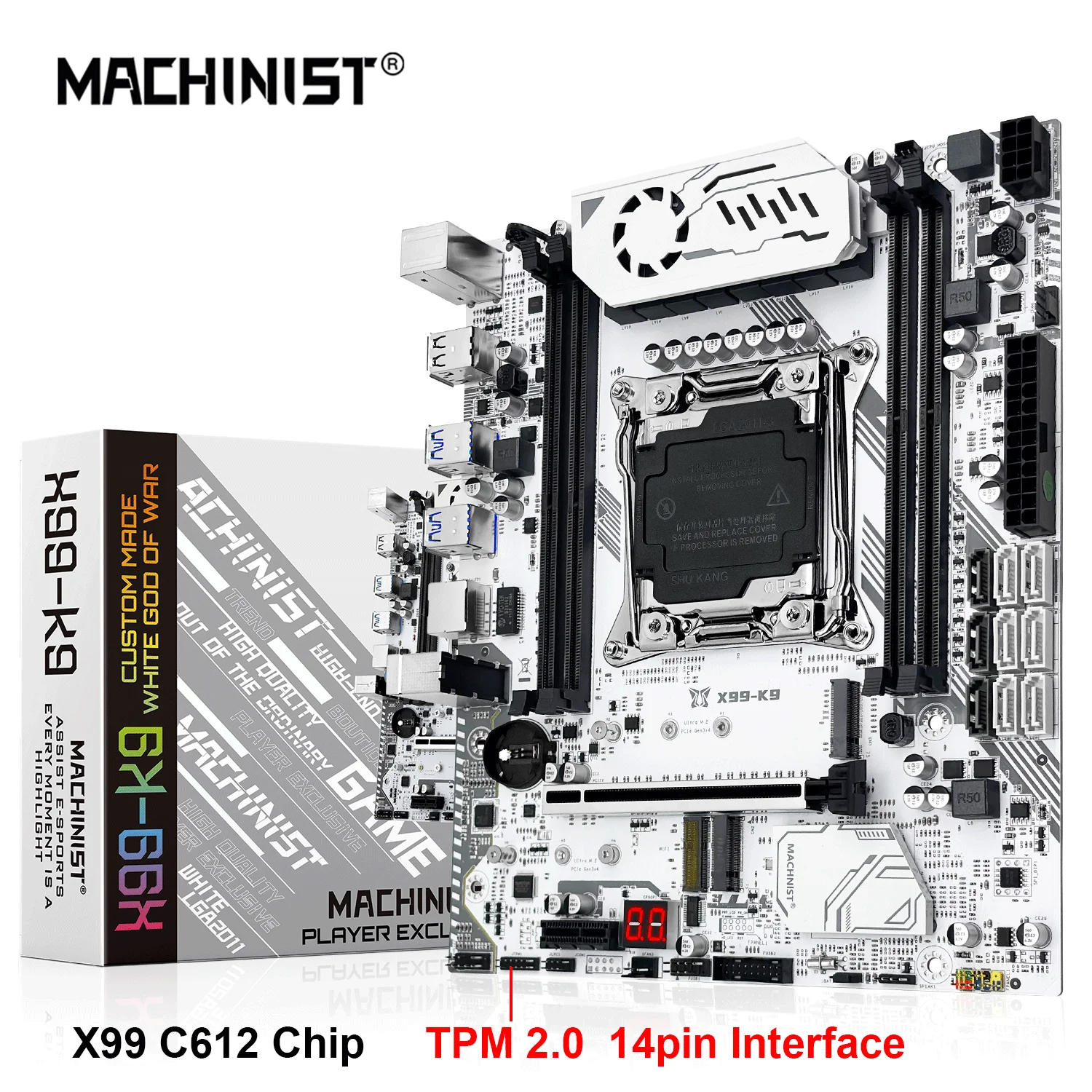 

МАШИНИСТ Новое обновление X99 Игровая материнская плата LGA 2011-3 процессор C612 Чип поддерживает четырехканальный интерфейс DDR4 NVME/WIFI M.2 TPM2.0