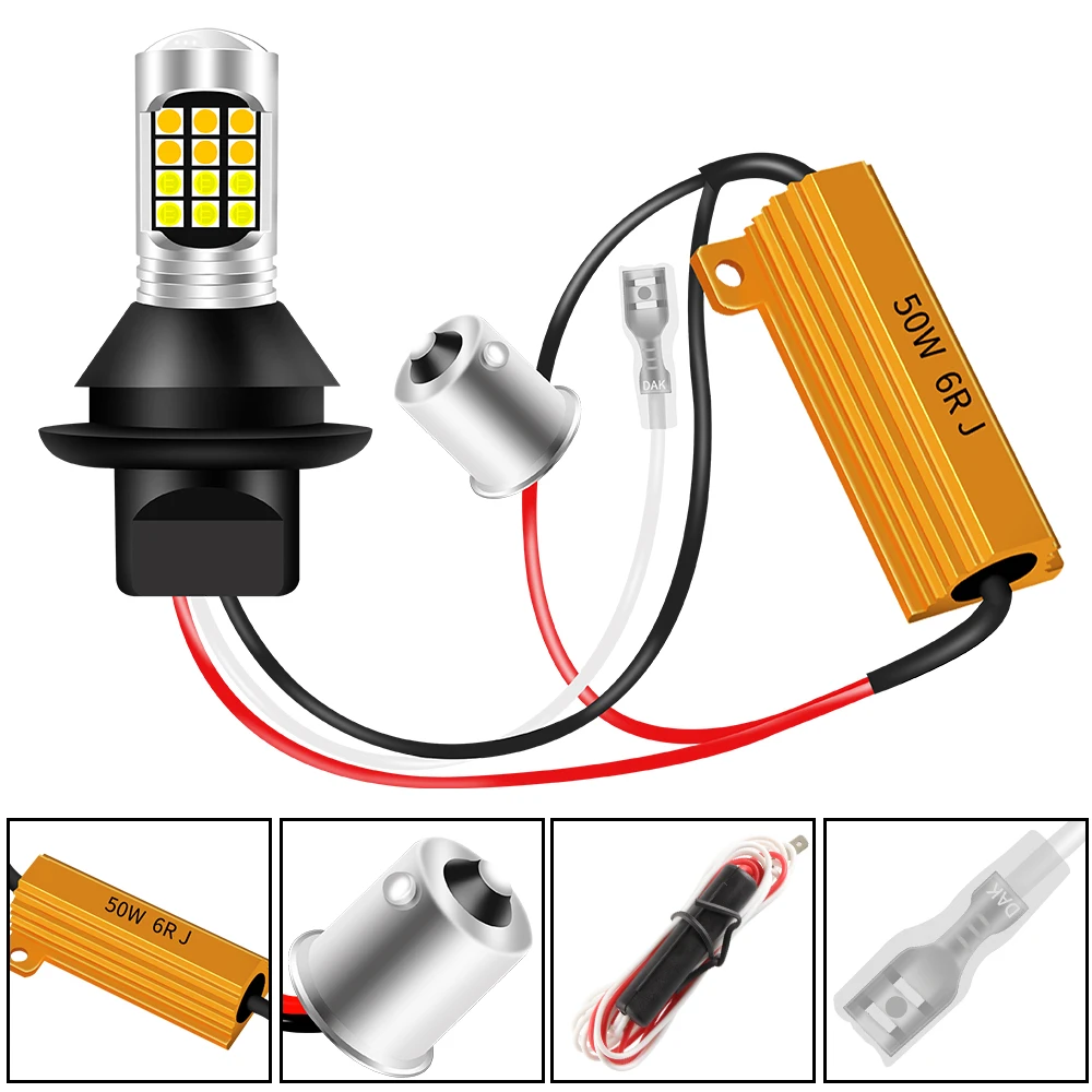 2PCS Canbus 2 in 1 Car LED Turn Signal+Daytime Running Light Dual Mode Auto DRL Bulb WY21W W21W T20 T25 PY21W BAU15S P21W BA15S