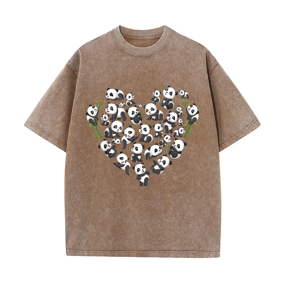 Panda Bear Lover Heart Cute Gifts for Girl Kids Women T-Shirt Men Printed Men's T Shirts Big Size Casual Tee Shirt Humor Short