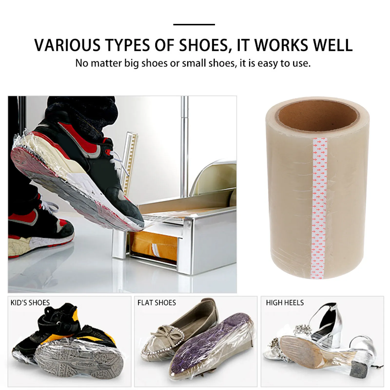 

Universal Disposable Shoe Covers Plastic Non-Slip Wearproof Easy Install for Shoe Cover Machines Home Factory Cleanroom