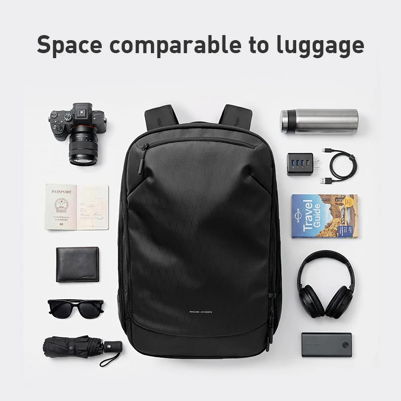 MARK RYDEN Expandable Laptop Backpack 29L-40L Oxford Fabric 17.3 Inch Business Travel Rucksack with Anti-Theft Zipper