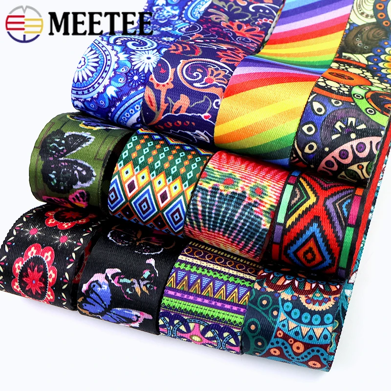 

1/2Meters 38/50mm Ethnic Nylon Webbing Strap Bag Printed Ribbon Belt Binding Tapes Lace Trim DIY Garment Sewing Accessories