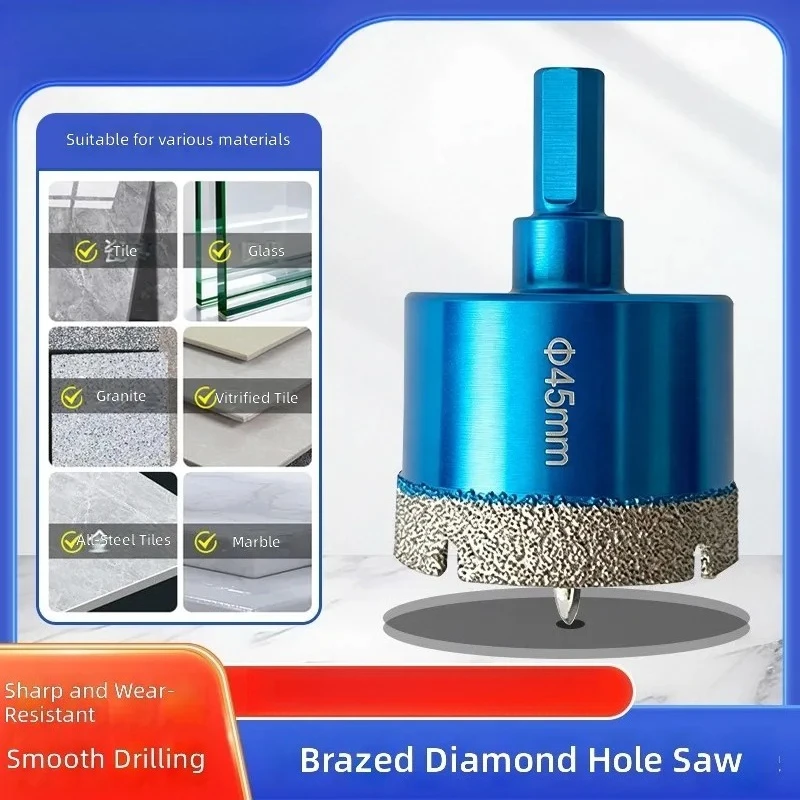 for Brazed Diamond Hole Opener Center Positioning Drill Plastic Hand Box Set Marble Tile Dry Drilling Bit