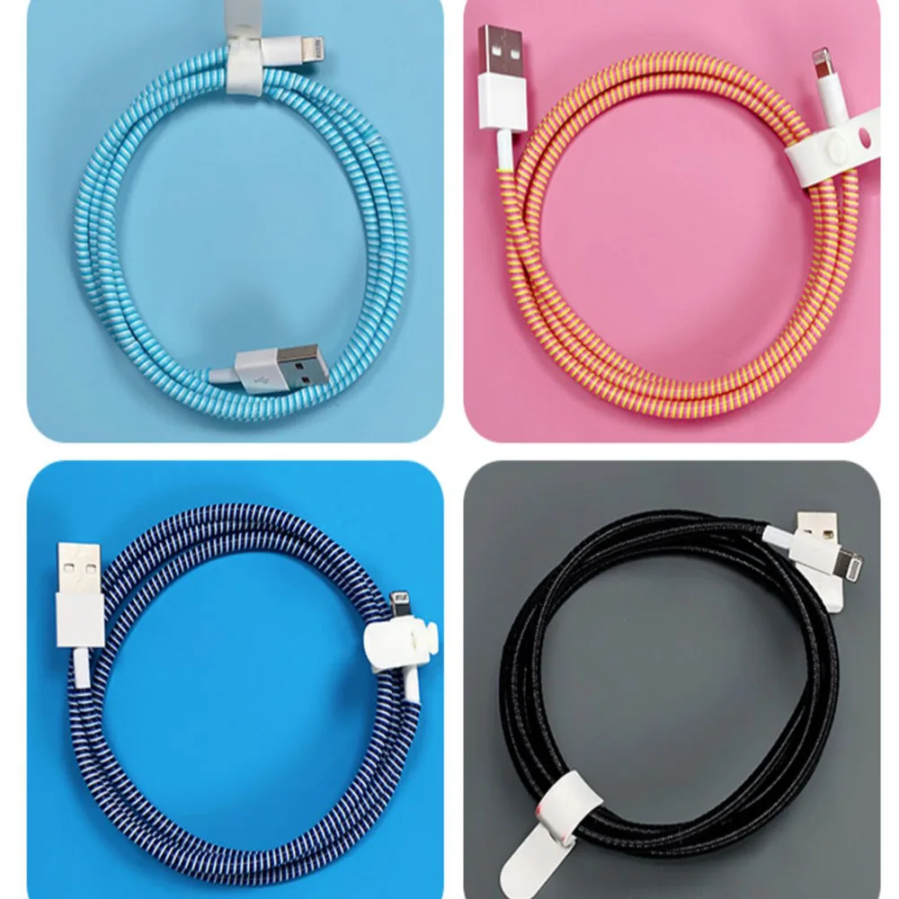 1.5M Cable protector Bobbin winder Data Line Case Rope Protection Spring twine For Iphone14 Huawei Android USB earphone Cover