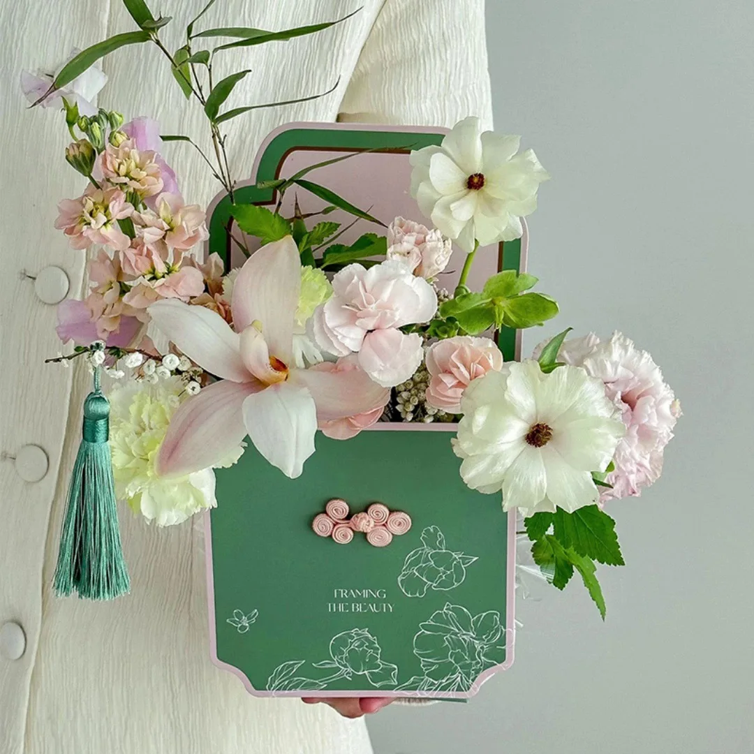3pcs Portable Flower Packaging Box Rose Wrapping Gift Bag Birthday Party Wedding Decoration Flower Shop Bouquet Handbag image 2