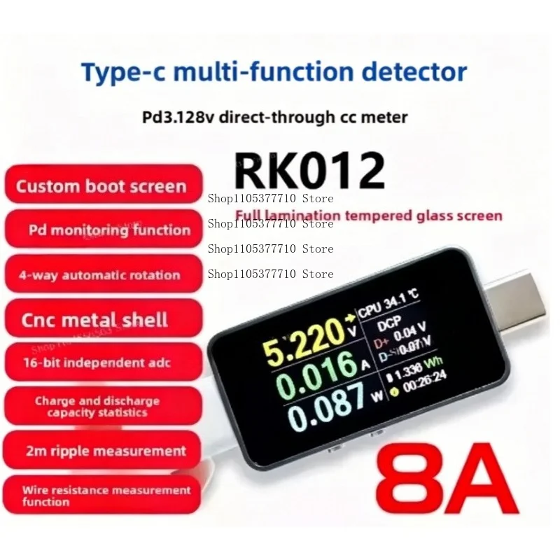 

Type-C Multi-Function Tester - Fully Laminated Power Meter for PD Monitoring, Line Resistance, Ripple & Voltage/Current Testing