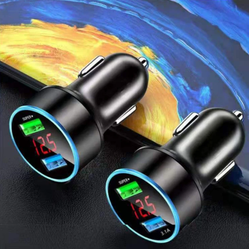 240W 2-poorts autosnelheidslader Digitaal display Spanningsmeting Universeel digitaal display USB-oplaadadapter Auto-accessoires