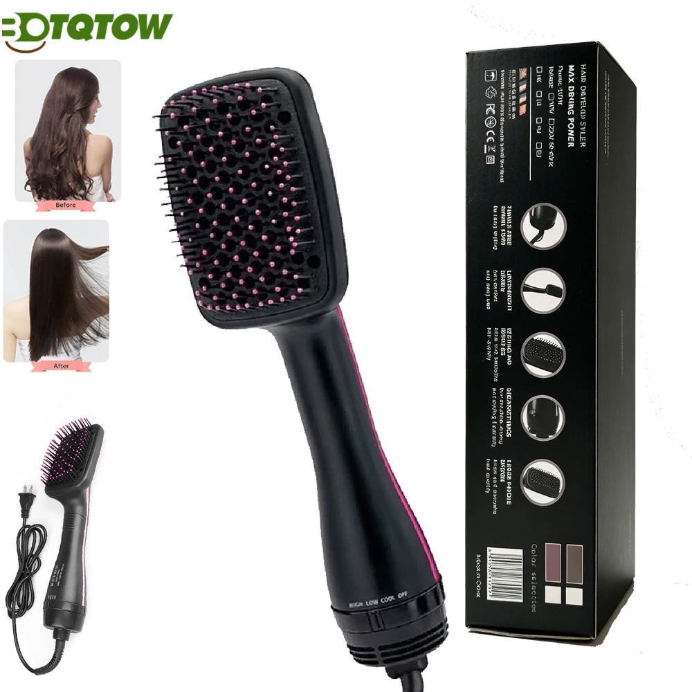 Aliexpress 3 In 1 Hair Dryer Brush & Straightener Blow Dryer Brush with Negative Ions Detangles & Smooths Hair Reduces Frizz&Static Styler - Aliexpress Deal