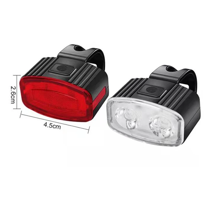 Bike USB Charge Headlight Light Waterproof Cycling Bicycle 4/6 Modes Front Rear Light Set MTB Taillight LED Lantern Bike Parts