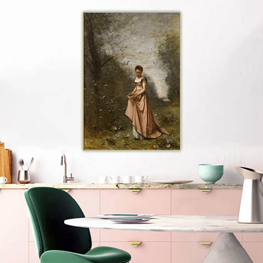 Citon Jean Baptiste Camille Corot《Springtime of Life》Canvas Art Oil Painting Artwork Poster Picture Wall Decor Home Decoration