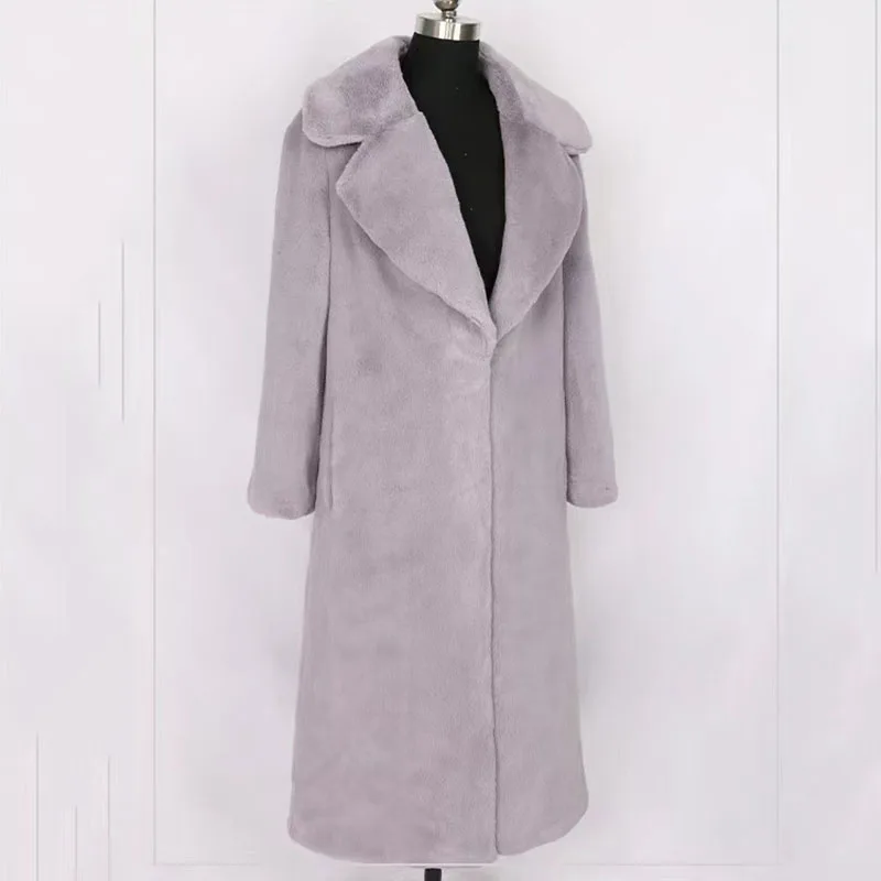 Solid Color Women For Coat 2025 Winter Women Imitation Fox Fur Faux Fur New Faux Fox Fur Coat Elegance Leisure Thick Women H584