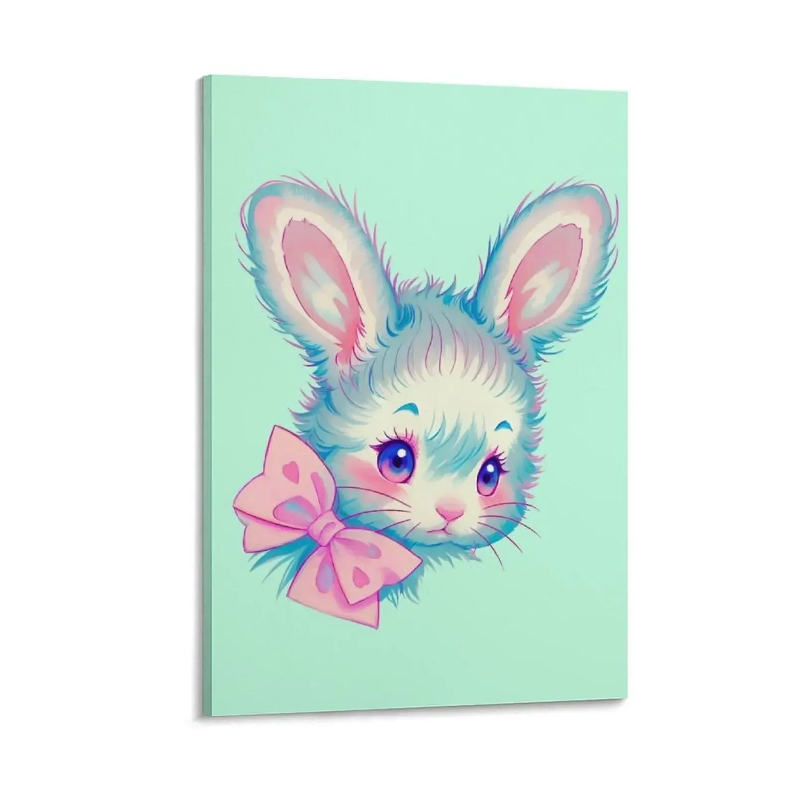 

Sweet Bunny Mint Canvas Painting posters anime room decor house decorations office decoration