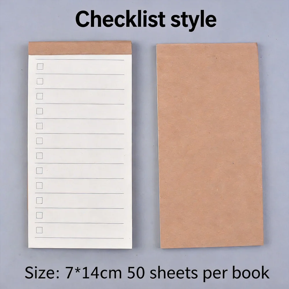Caderno em branco compacto lista de tarefas caderno papel kraft bloco de notas versátil portátil planejador bloco de notas para preparação de exame