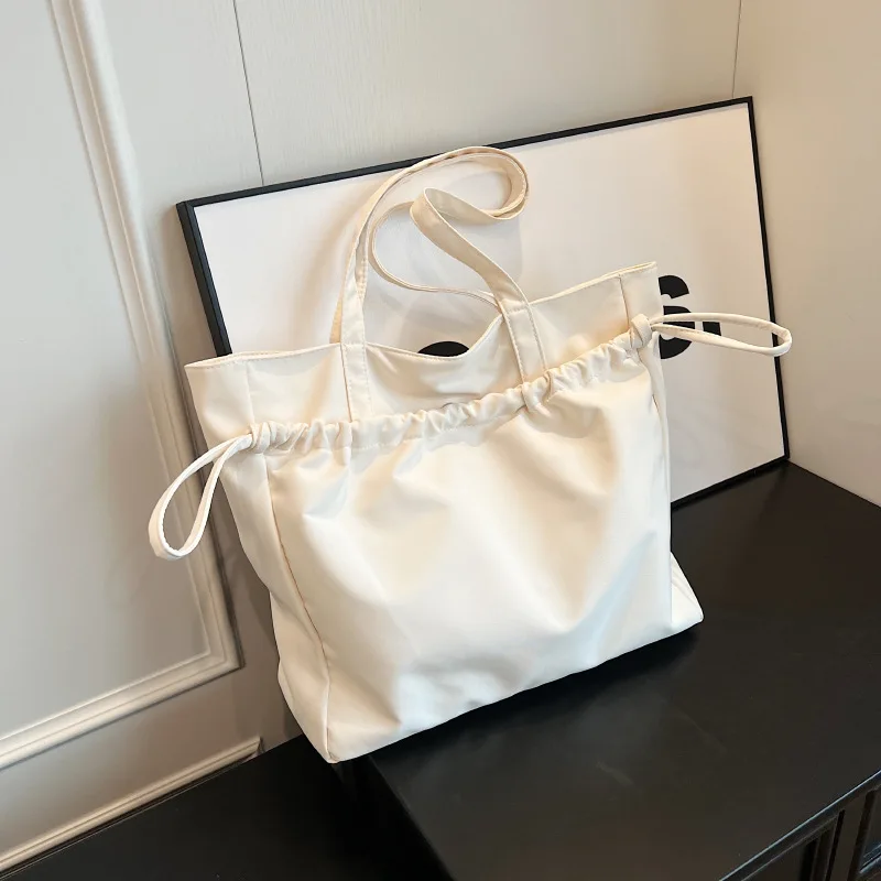 2024 New Super Capacity Women's Tote Bag Student School Bag Computer Bag Simple Lightweight Fashionable Commuting Shoulder Bag