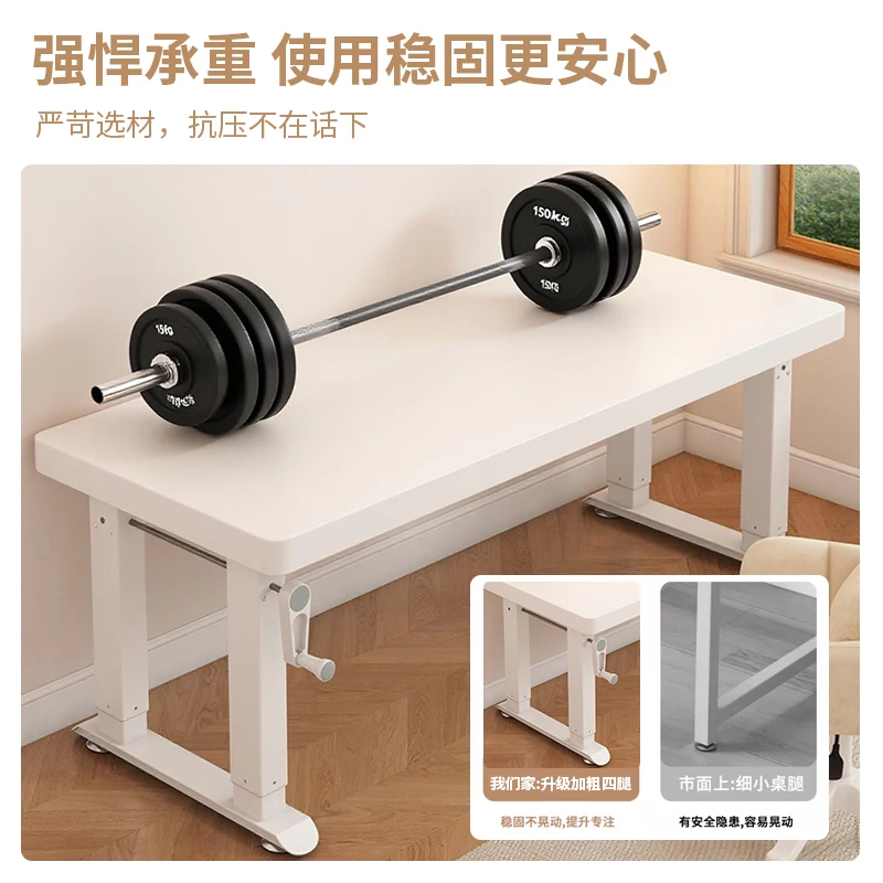Children's study table Lifting solid wood double Primary school students household homework writing reading