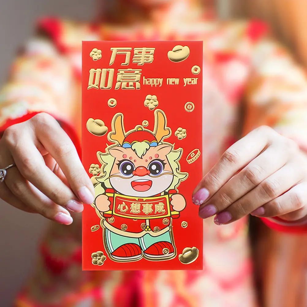 

36 шт. красных конвертов для денег на Китайский Новый год, счастливые денежные мешочки, надежное хранение, красные кармашки для наличных и поздравительных открыток