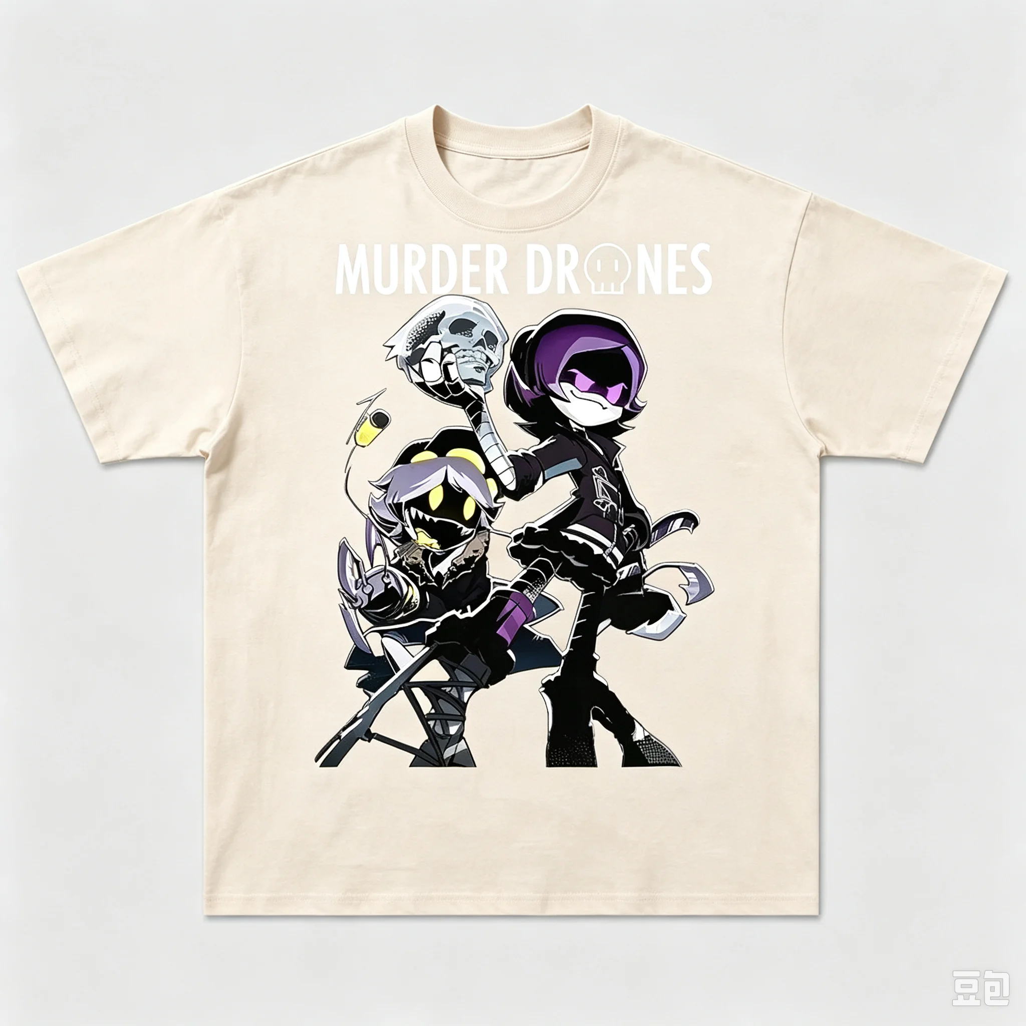 Murder Drones Grafik-T-Shirt Uzi N V Cartoon-Roboter-Merch Unisex O-Ausschnitt Kurzarm-T-Shirt Lässige Streetwear-Oberteile für Männer und Frauen – Detail 4