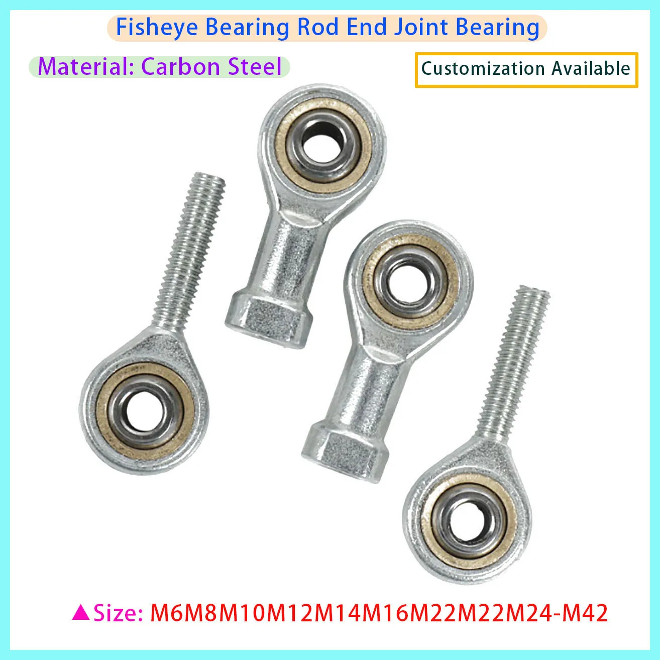 Internal Thread Ball Bearing, Right Thread Fisheye Rod End Joint Bearing, Swing Bearing Tool M6 M8 M10 M12 M16 M18 M20 M22 M30