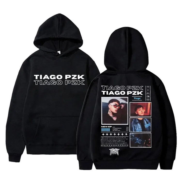 Rapper Tiago Pzk Double Sided Print Hoodie Men's Fashion Vintage Hoodies Tracksuit Men Women Hip Hop Oversized Hoody Sweatshirt