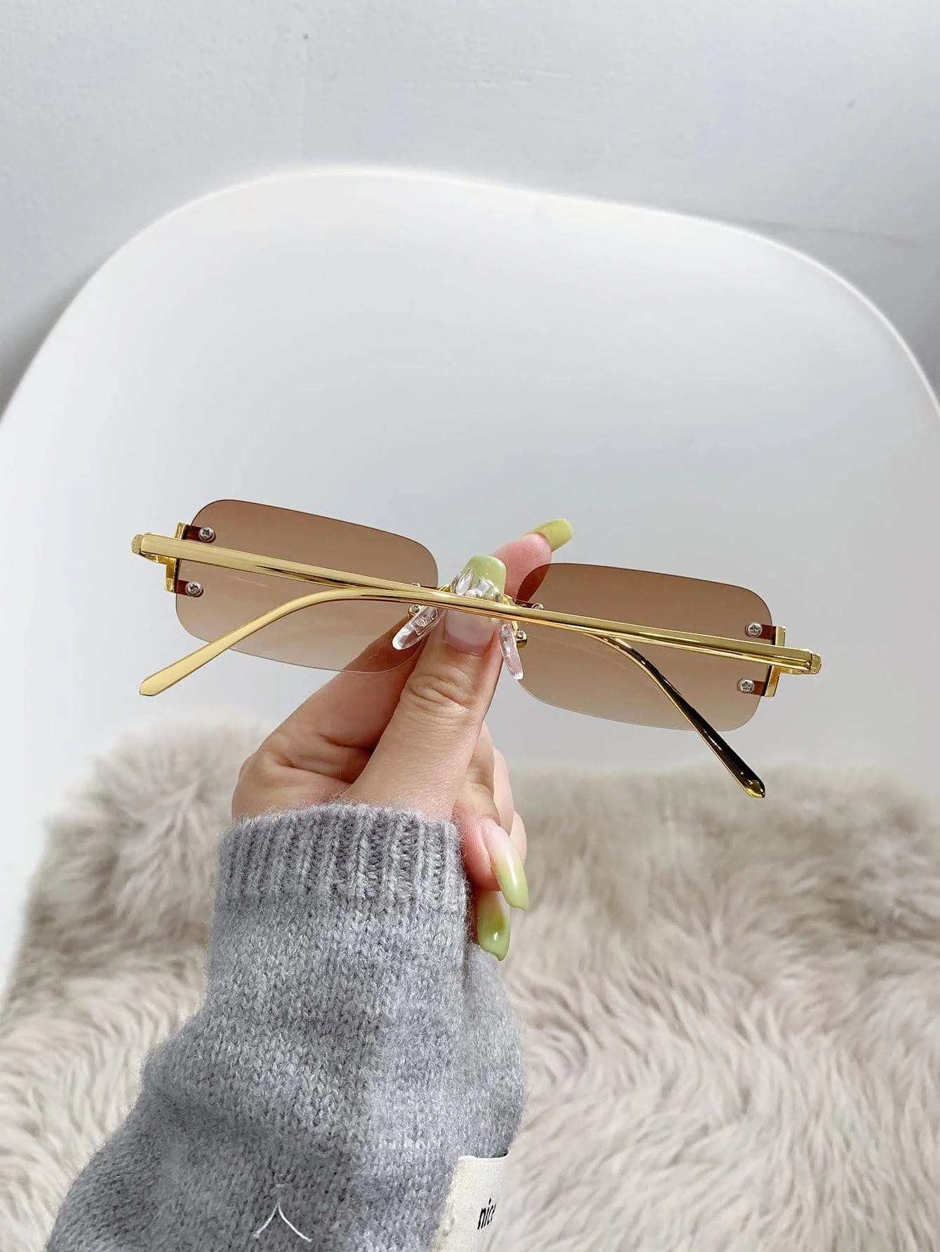 

Женские модные солнцезащитные очки без оправы для повседневной носки, путешествий, вечеринок, в подарок