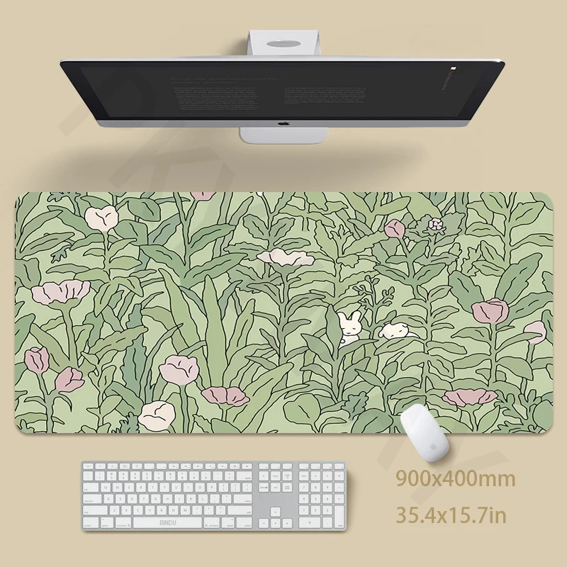 

Cute Green Large Design Mouse Mat Gamer Mousepad Keyboard Mat Desk Pad HD Desk Mat Company Mouse Pad 30x80 cm For Gift Mousepads