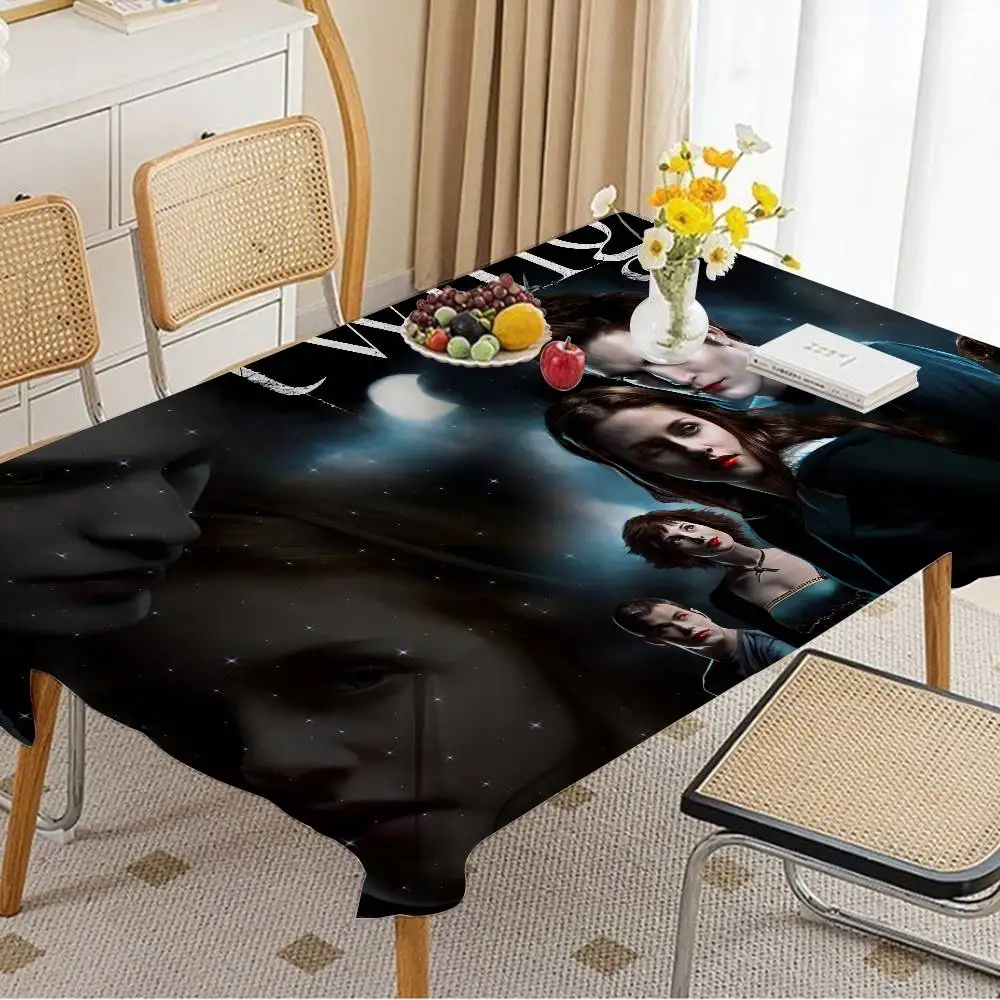 Movie Twilight Rectangle Tablecloth Table Decor Reusable Waterproof Kitchen Dining Table Cloth Holiday Party Decoration